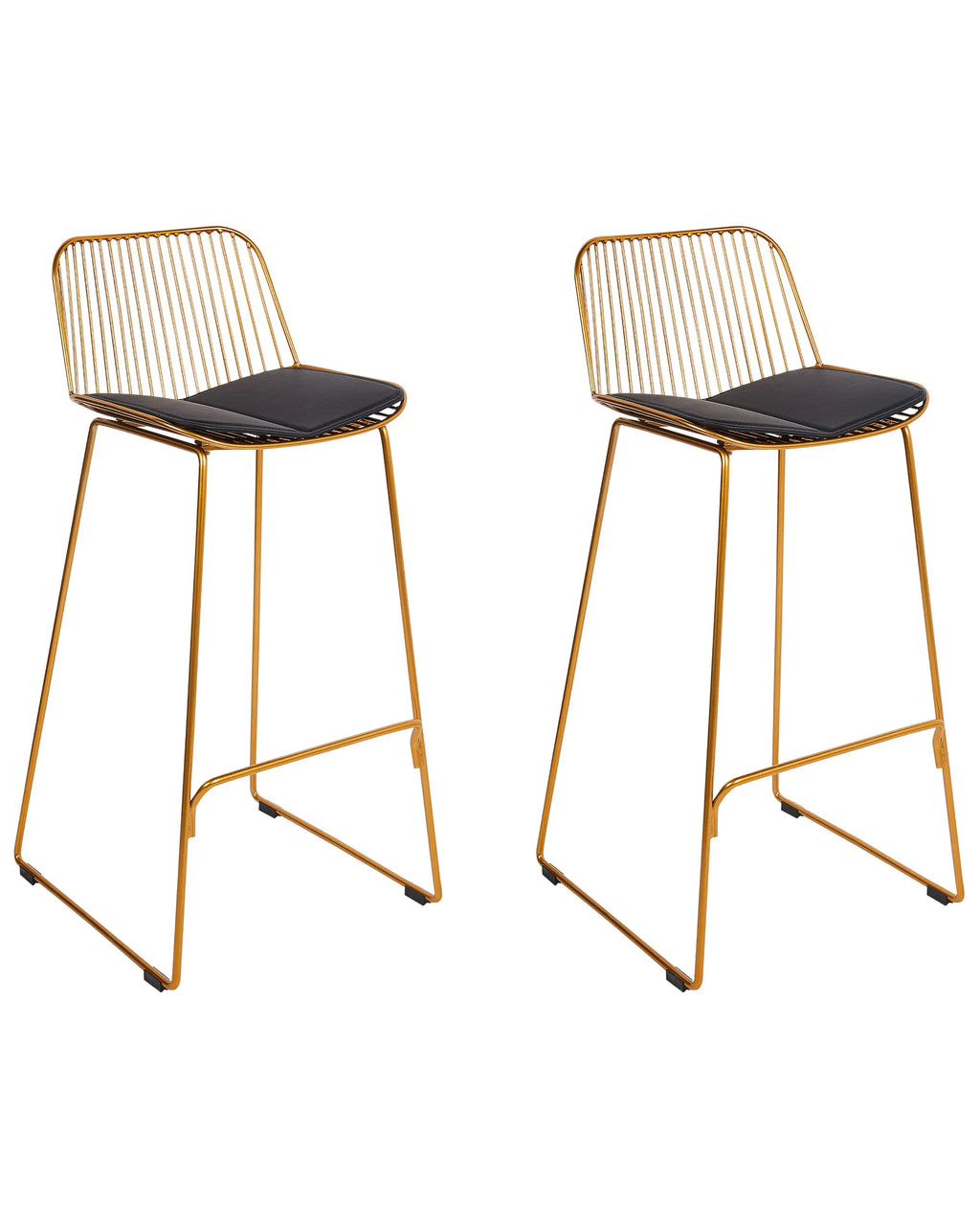 Set of 2 Bar Chairs PENSACOLA Metal Gold