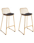 Set of 2 Bar Chairs PENSACOLA Metal Gold