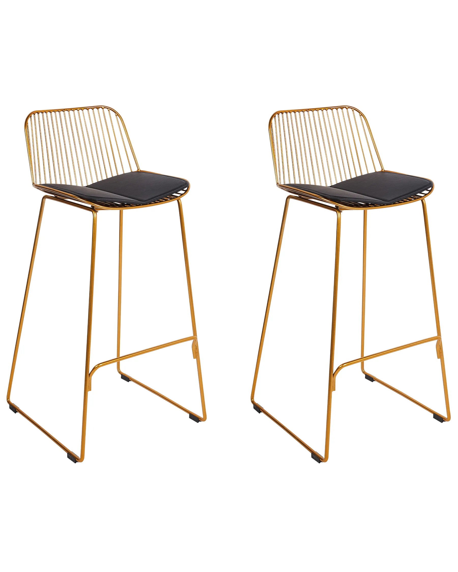 Set of 2 Bar Chairs PENSACOLA Metal Gold