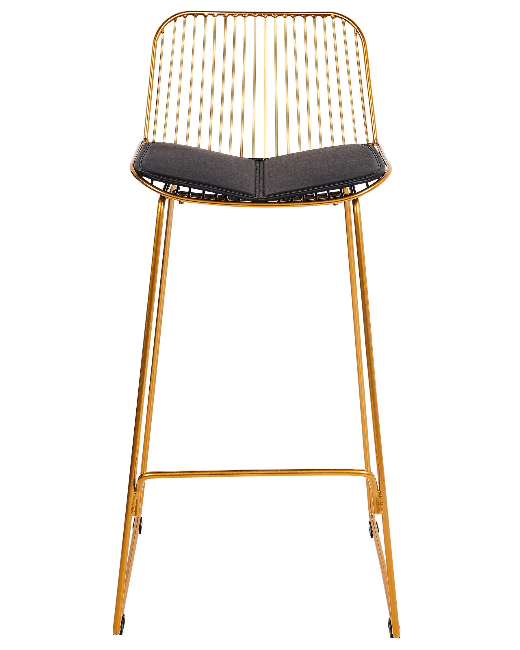 Set of 2 Bar Chairs PENSACOLA Metal Gold