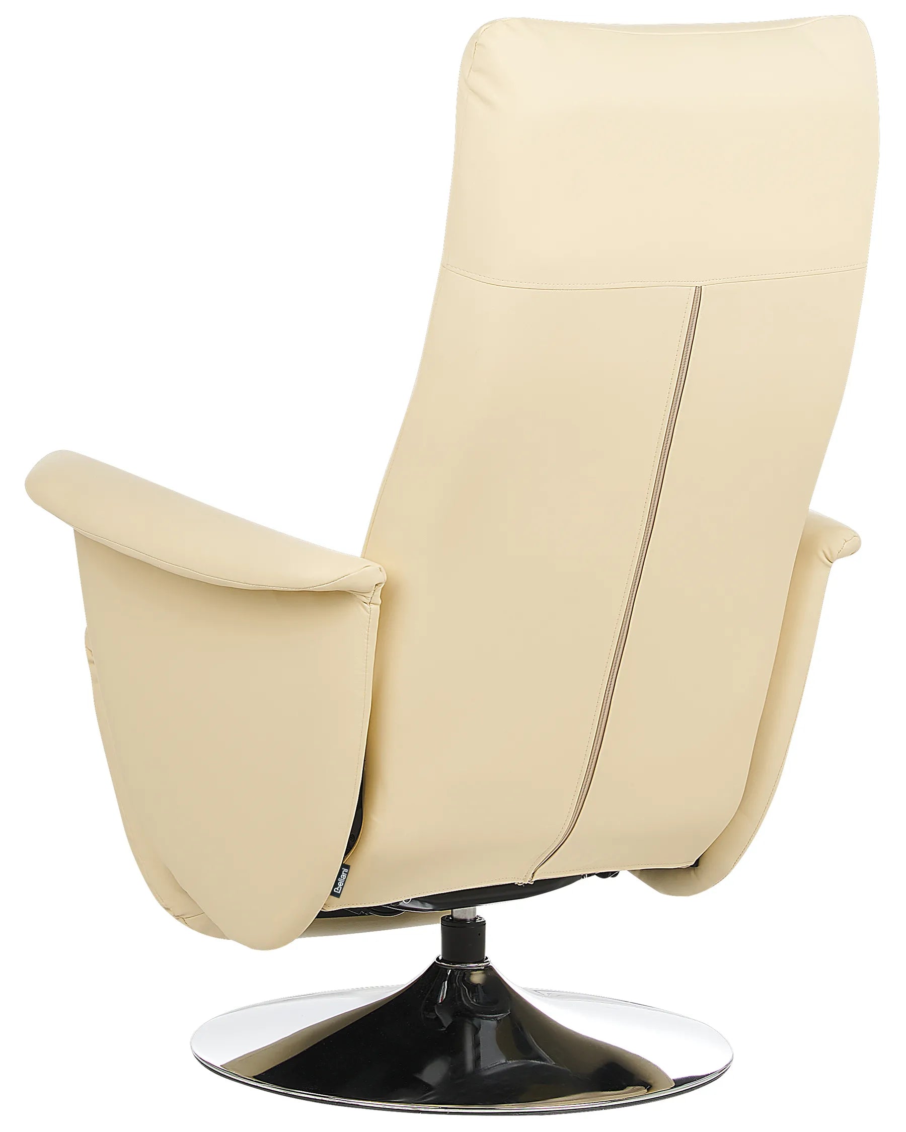 Recliner Chair PRIME With Footrest Faux Leather Light Beige