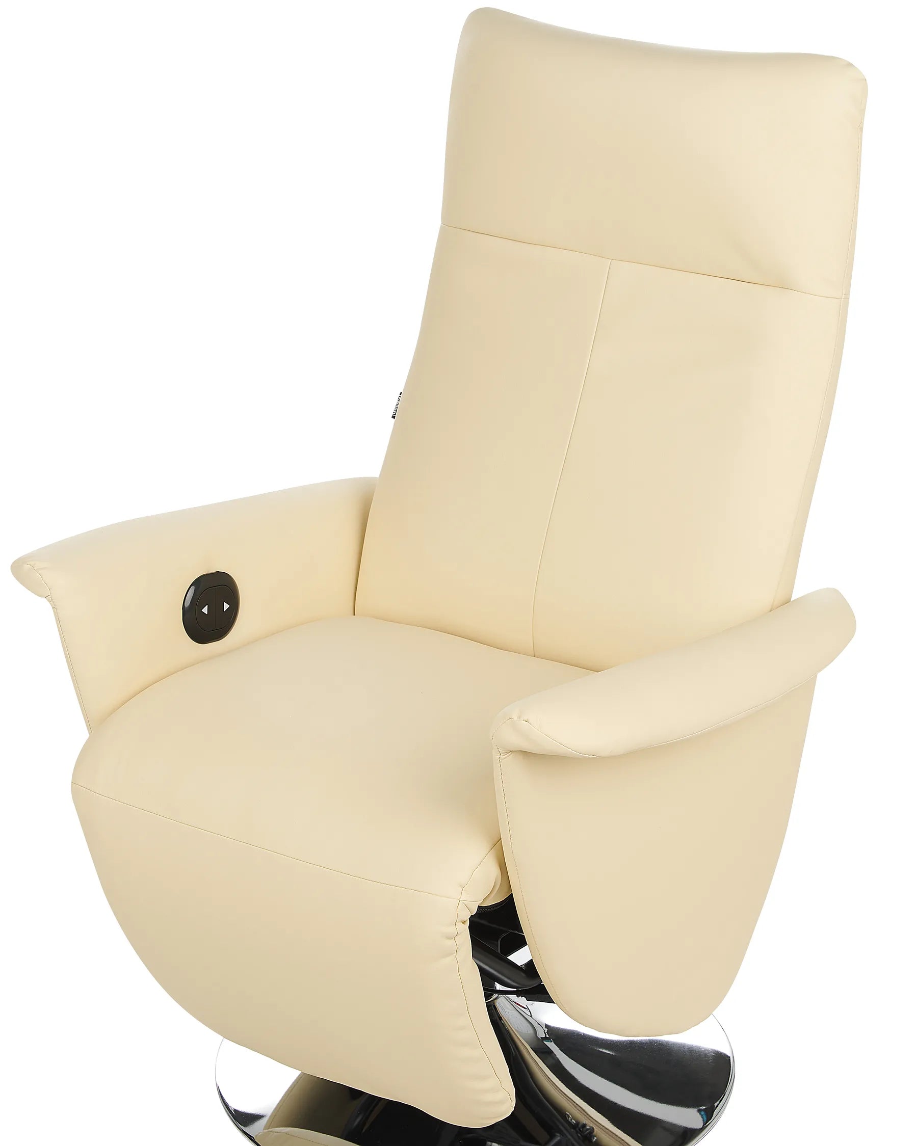 Recliner Chair PRIME With Footrest Faux Leather Light Beige