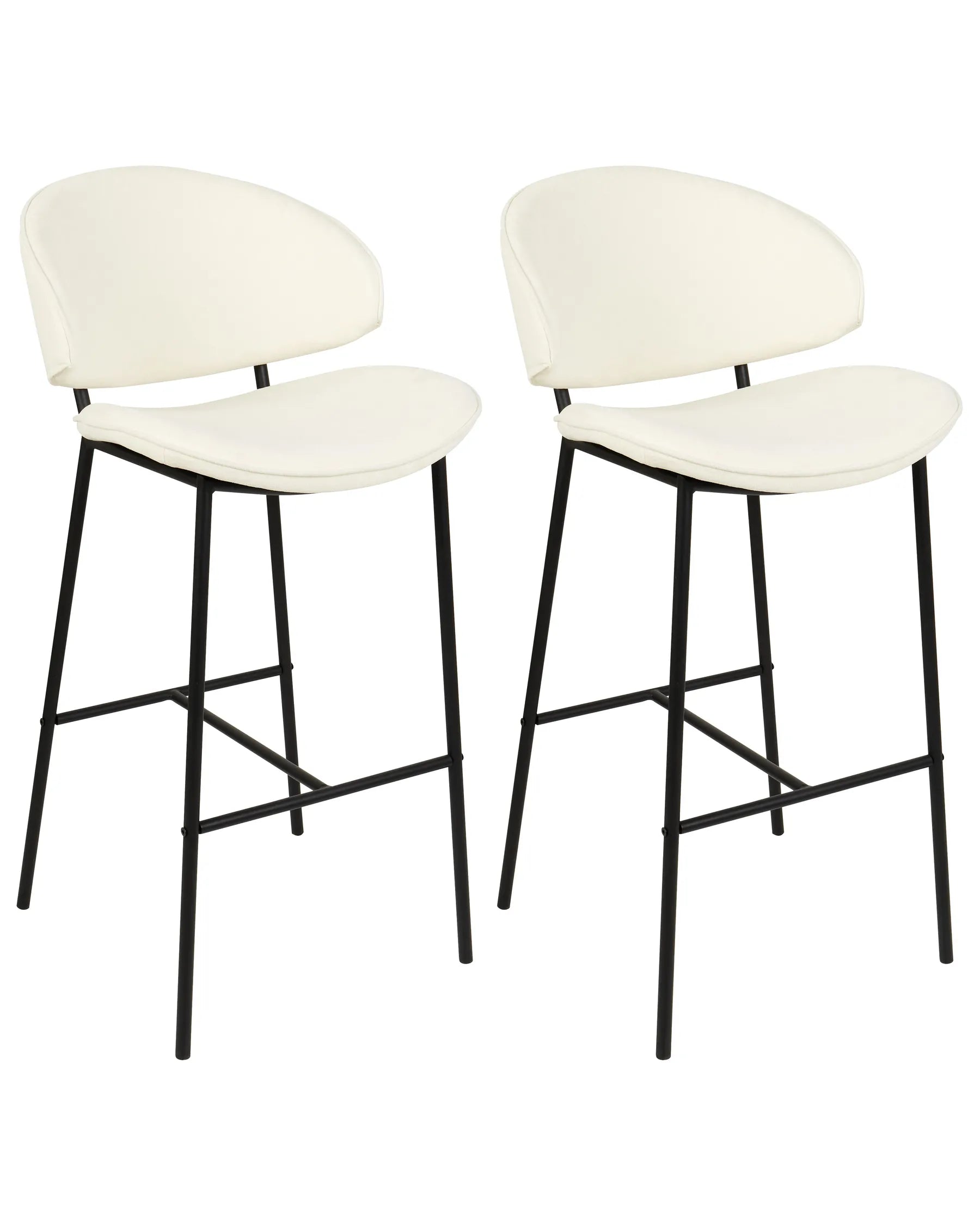 Set of 2 Bar Chairs KIANA Light Beige