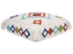 Pouffe Embroidery SEERANI Cotton White