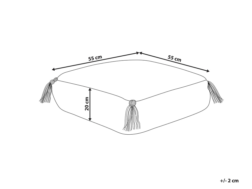 Pouffe Embroidery DIPLO Cotton White