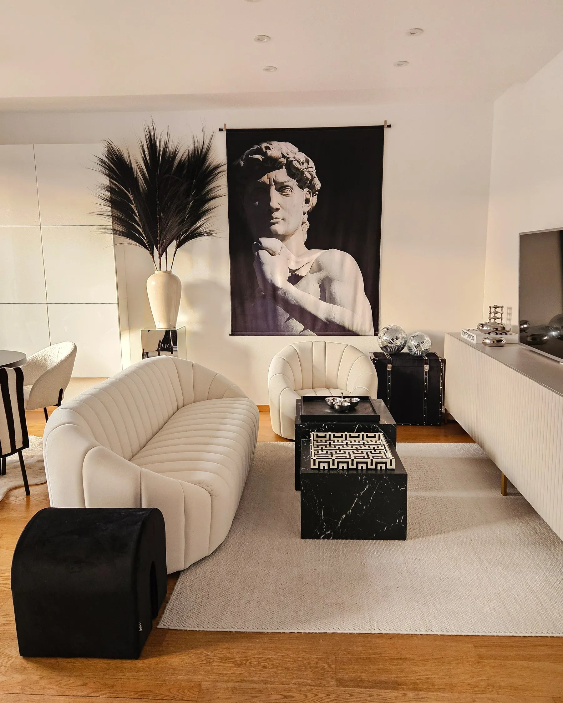 Armchair MALUNG Velvet Off-White