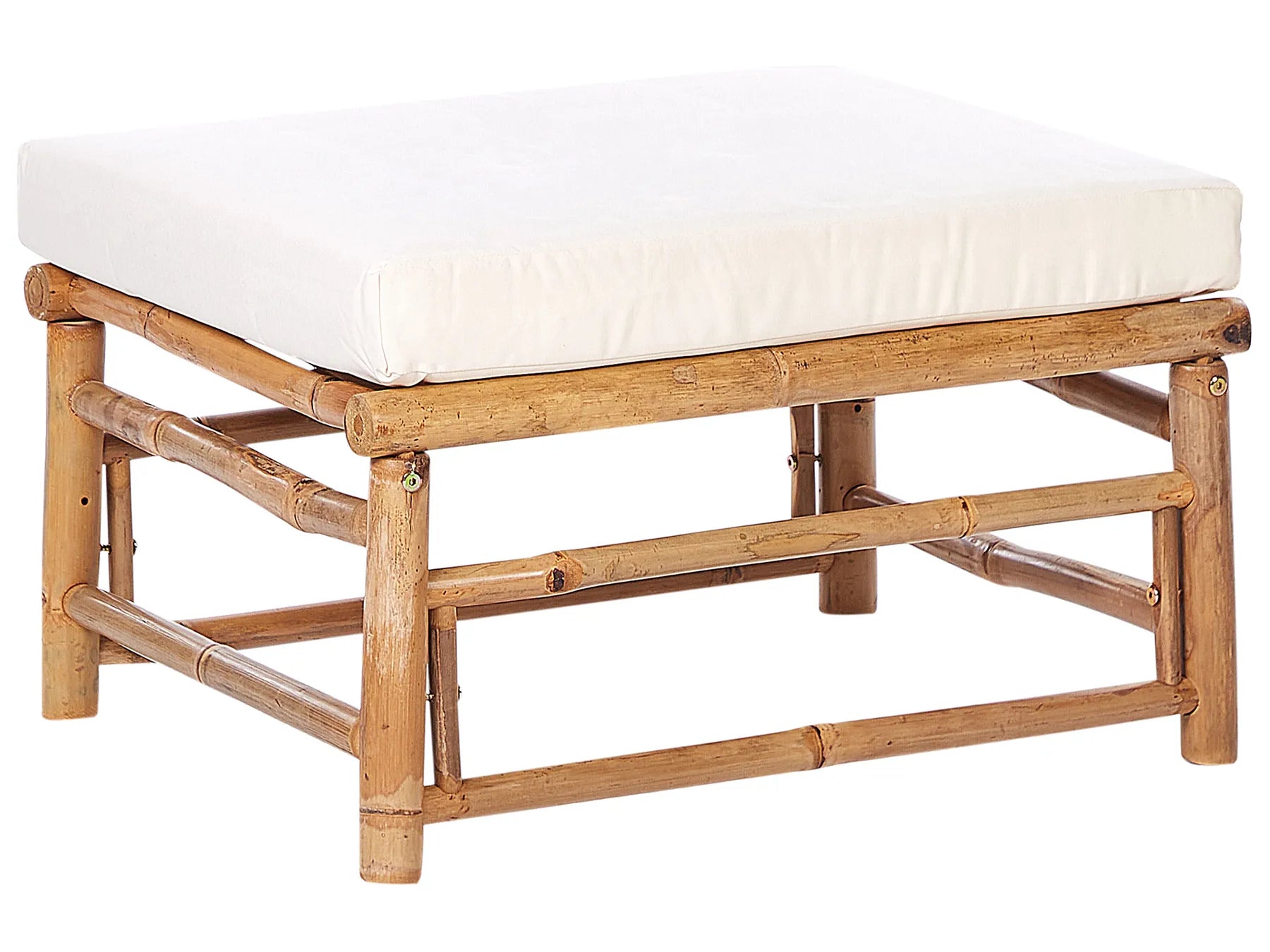 Garden Ottoman CERRETO Bamboo Wood Off-White