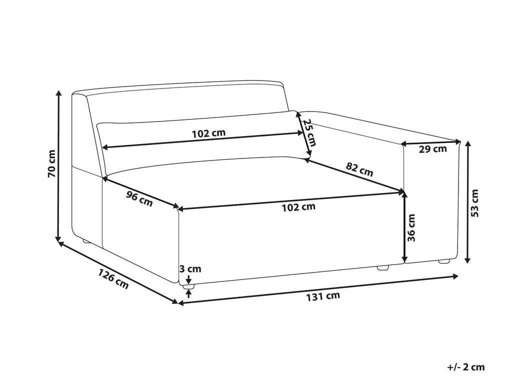Corner Seat HELLNAR Velvet Light Beige Left Hand