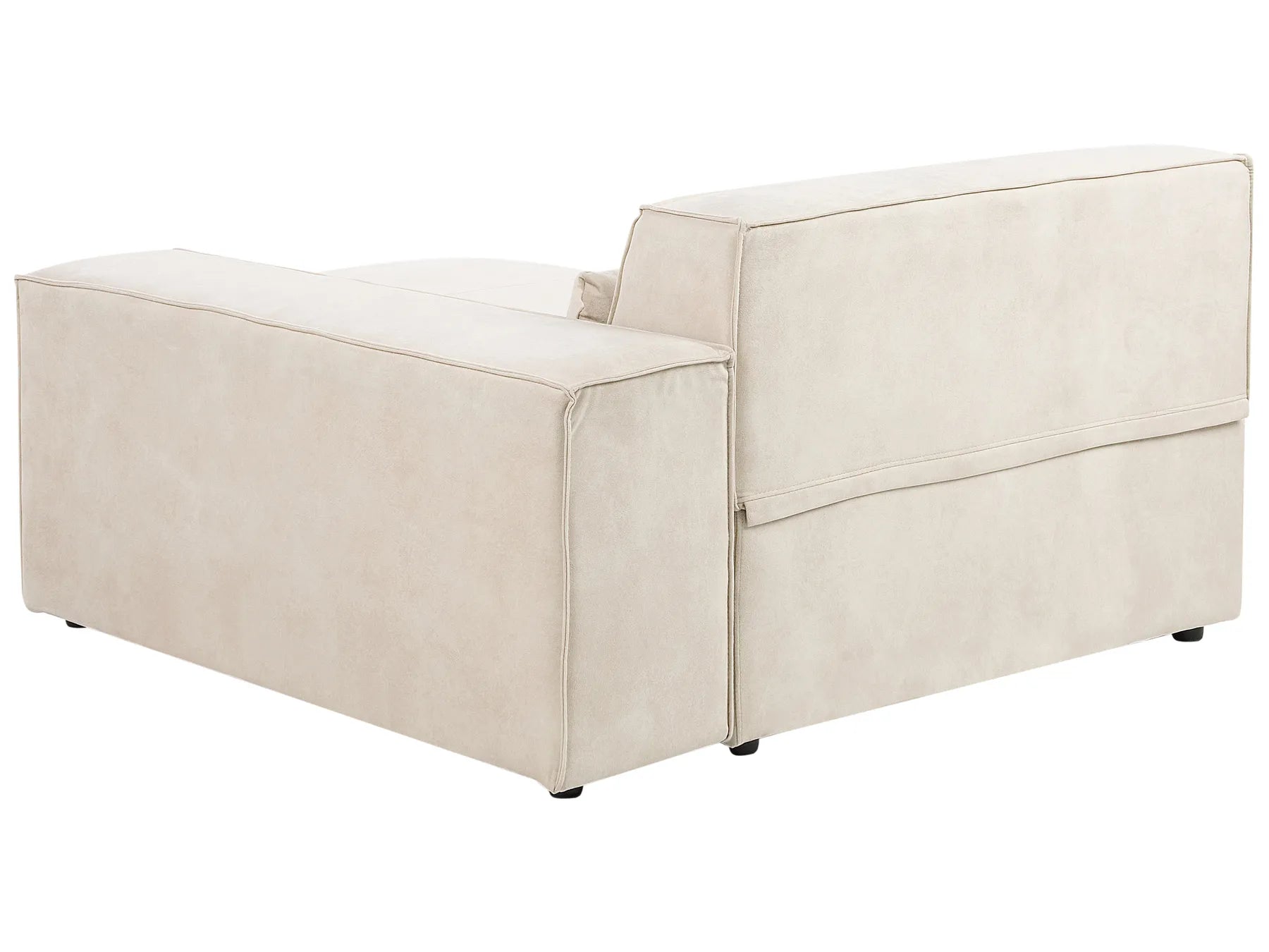 Left-Hand Chaise Lounge HELLNAR Velvet Light Beige