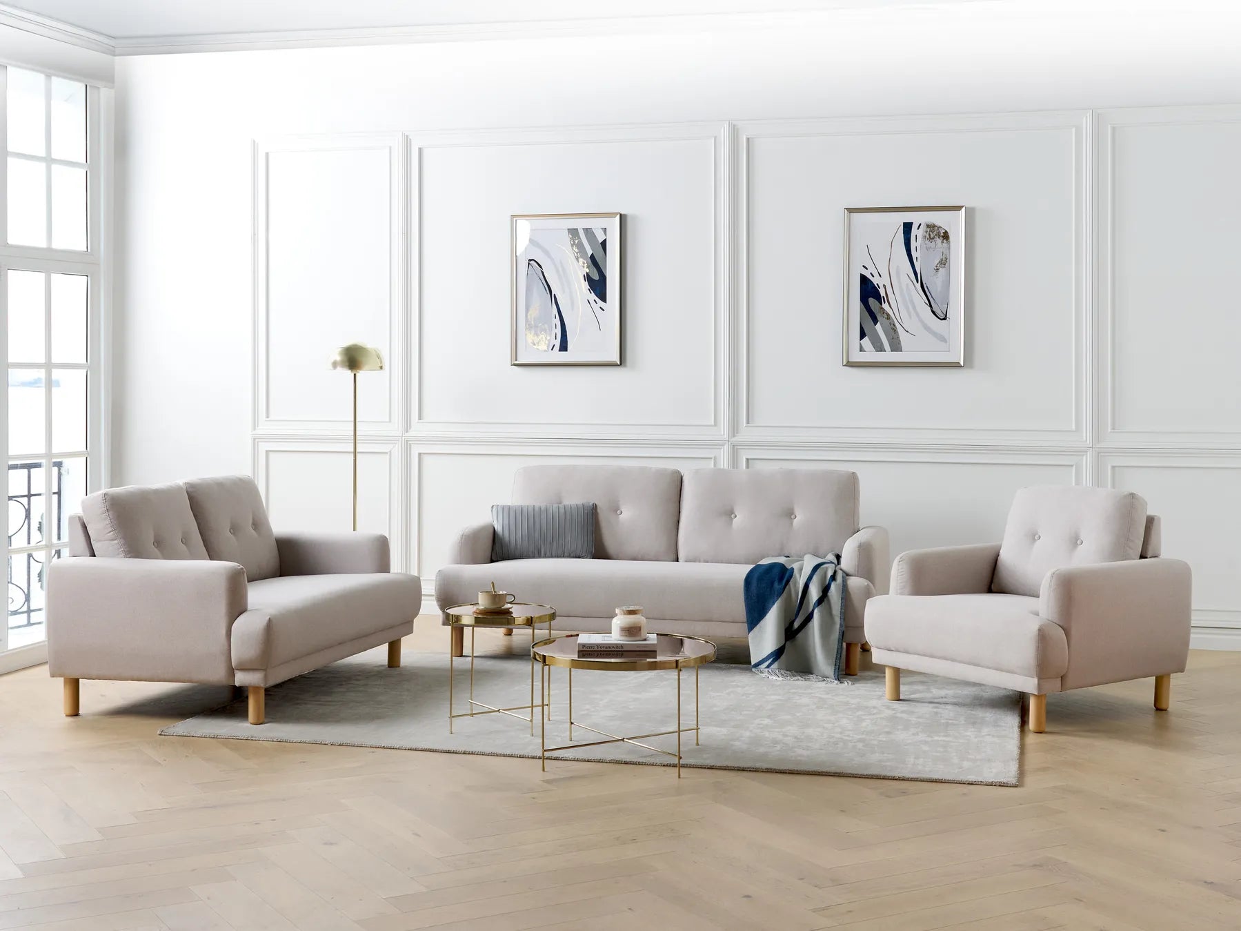 Sofa 2 Seater TUVE Fabric Taupe