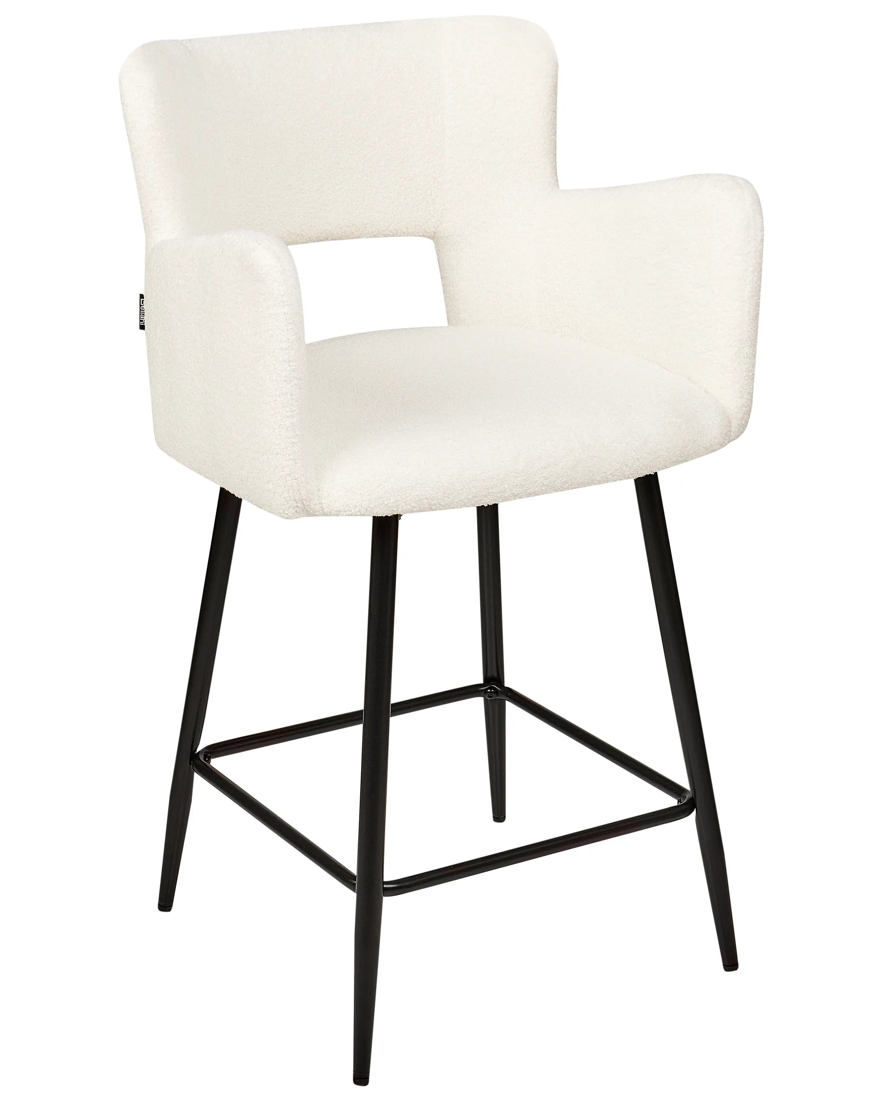 Set of 2 Bar Chairs SANILAC Boucle Off-White