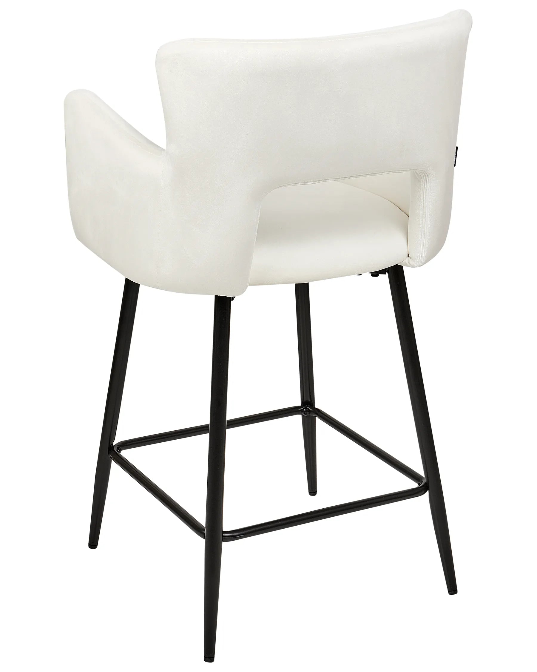 Set of 2 Bar Chairs SANILAC Velvet White