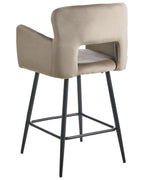 Set of 2 Bar Chairs SANILAC Velvet Taupe