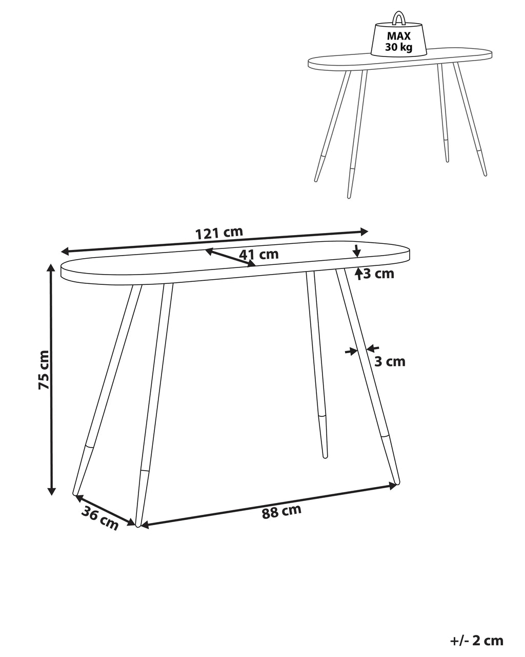 Console Table RAMONA Dark Ash Wood