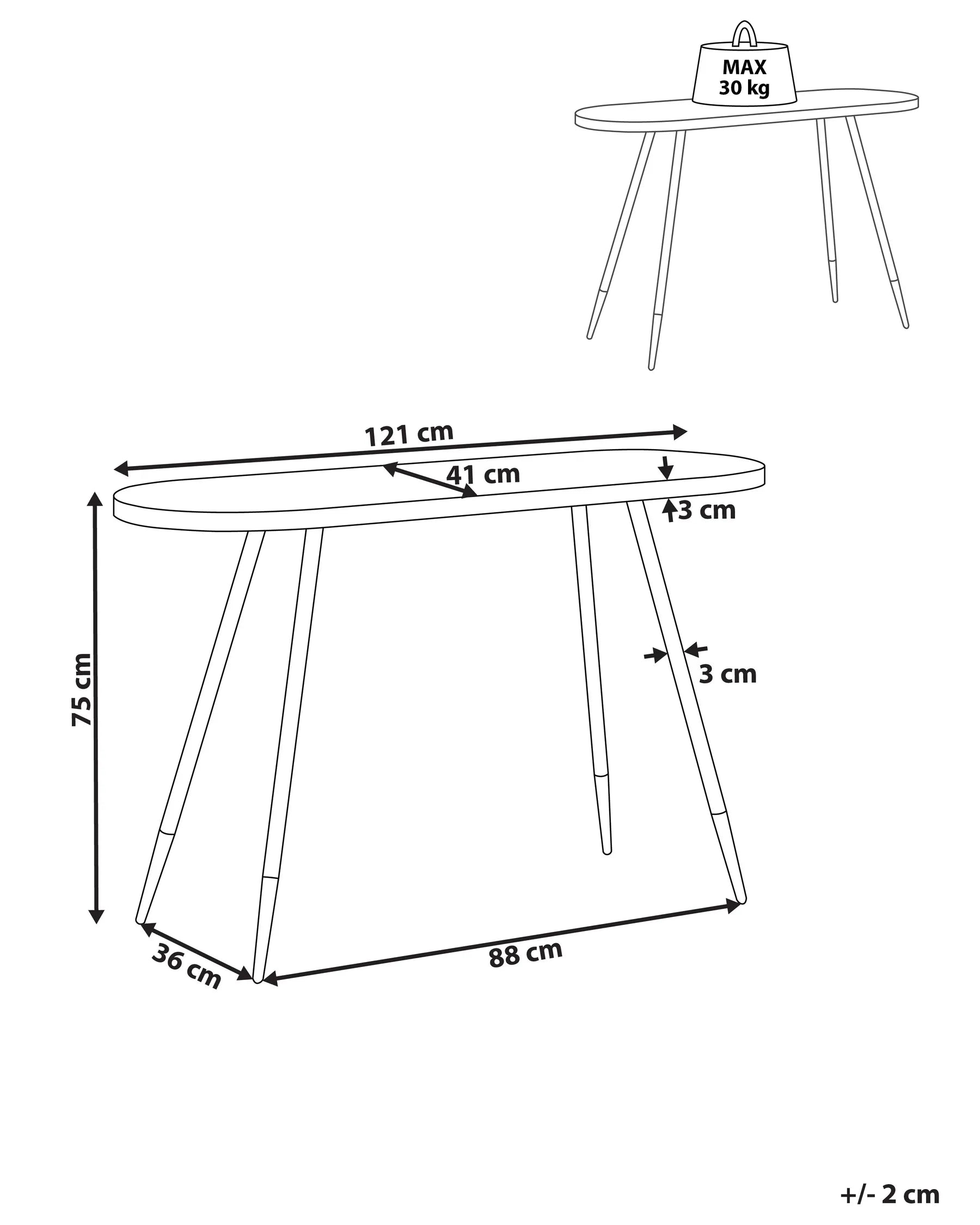 Console Table RAMONA Dark Ash Wood