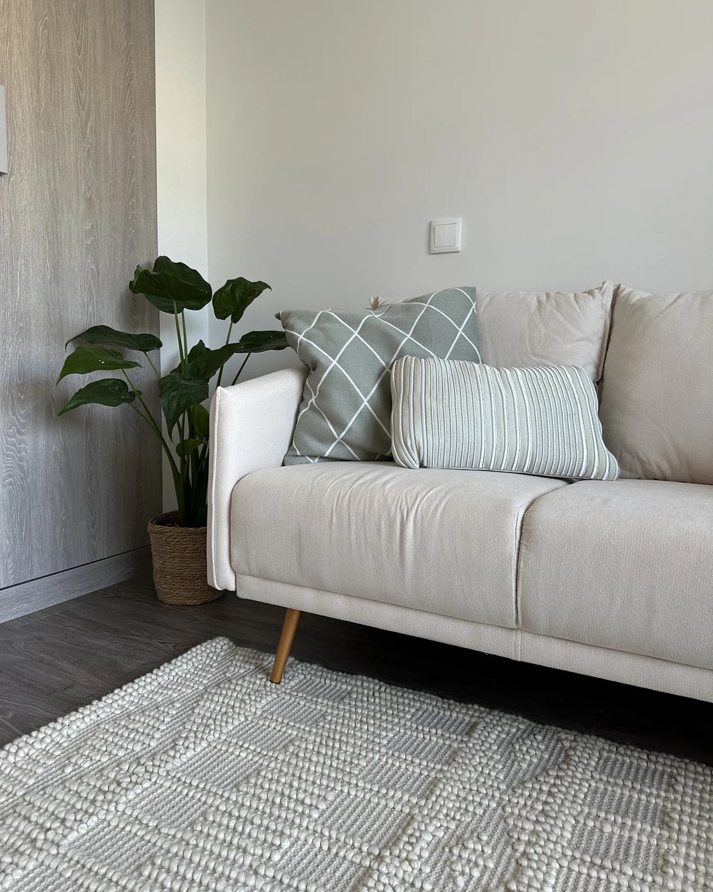 Sofa 2 Seater MAURA Fabric Light Beige