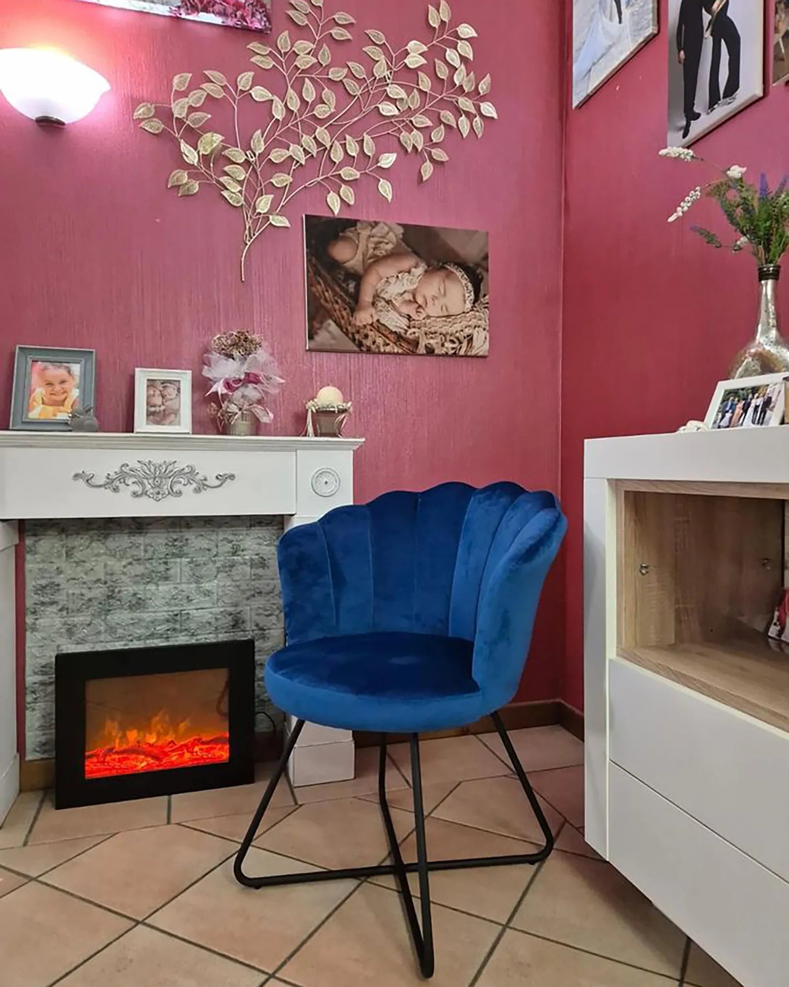 Armchair LOVELOCK Velvet Navy Blue