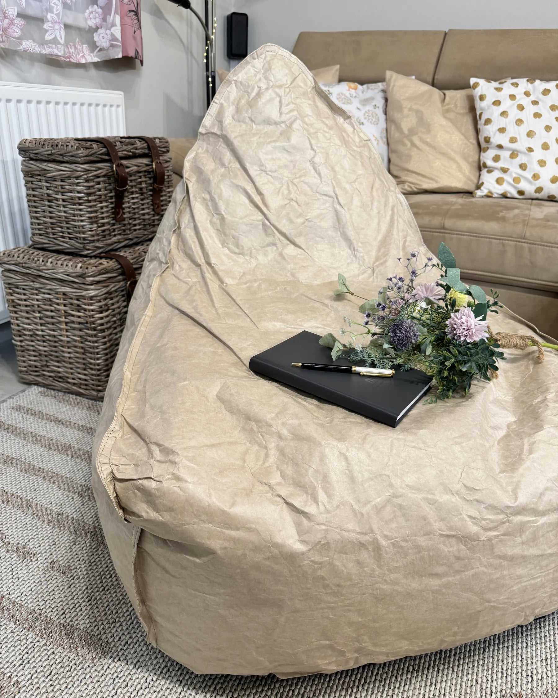 Bean Bag 200 L DROP 63 cm 75 cm Light Beige