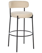 Set of 2 Bar Chairs ALLISON Boucle Light Beige