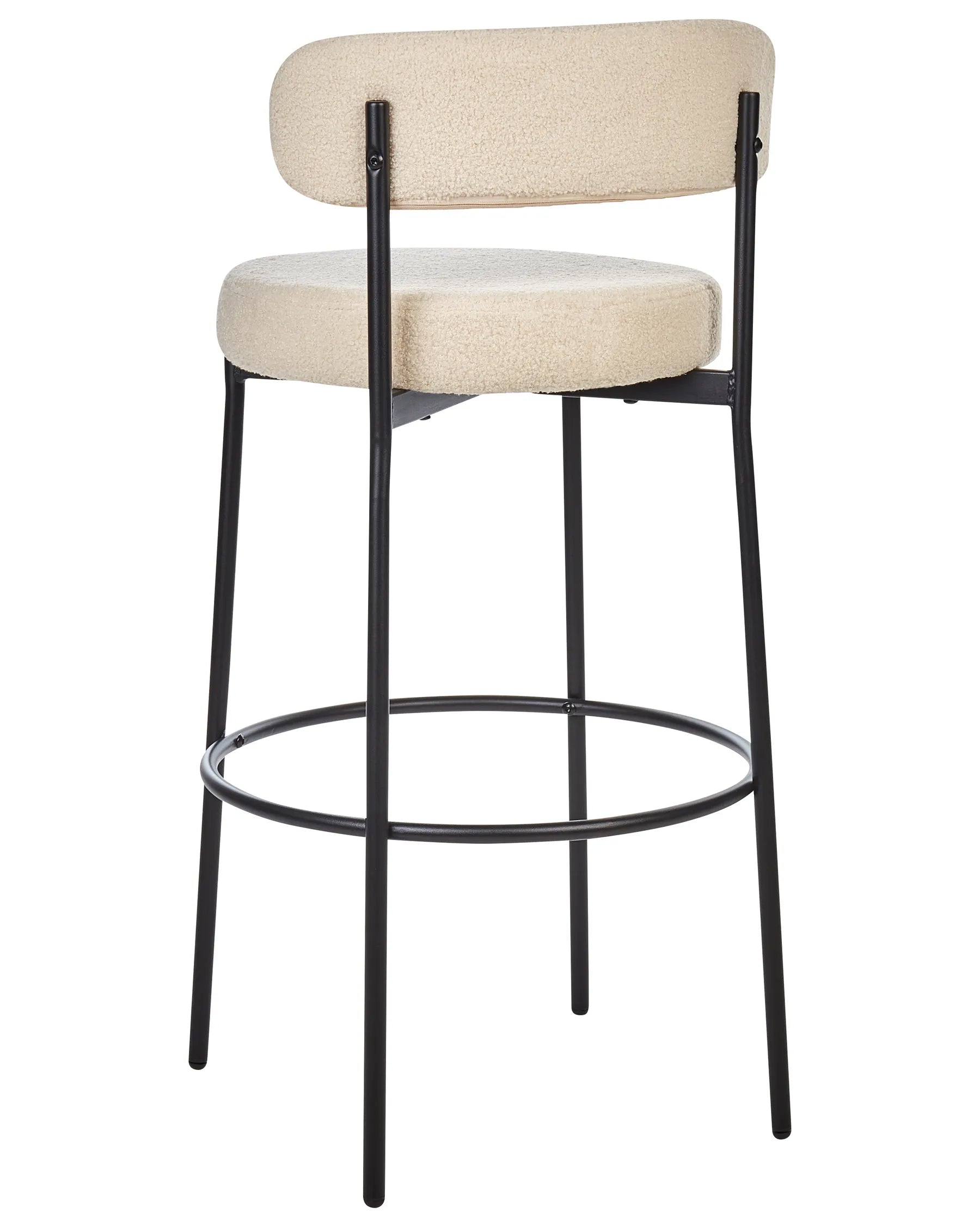 Set of 2 Bar Chairs ALLISON Boucle Light Beige