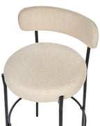 Set of 2 Bar Chairs ALLISON Boucle Light Beige