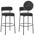 Set of 2 Bar Chairs ALLISON Boucle Black