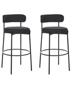Set of 2 Bar Chairs ALLISON Boucle Black