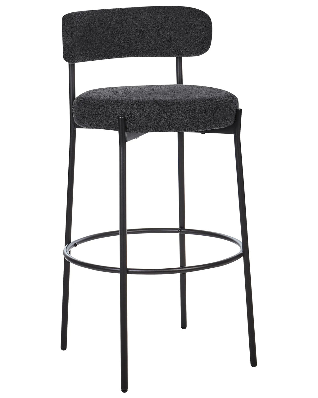 Set of 2 Bar Chairs ALLISON Boucle Black