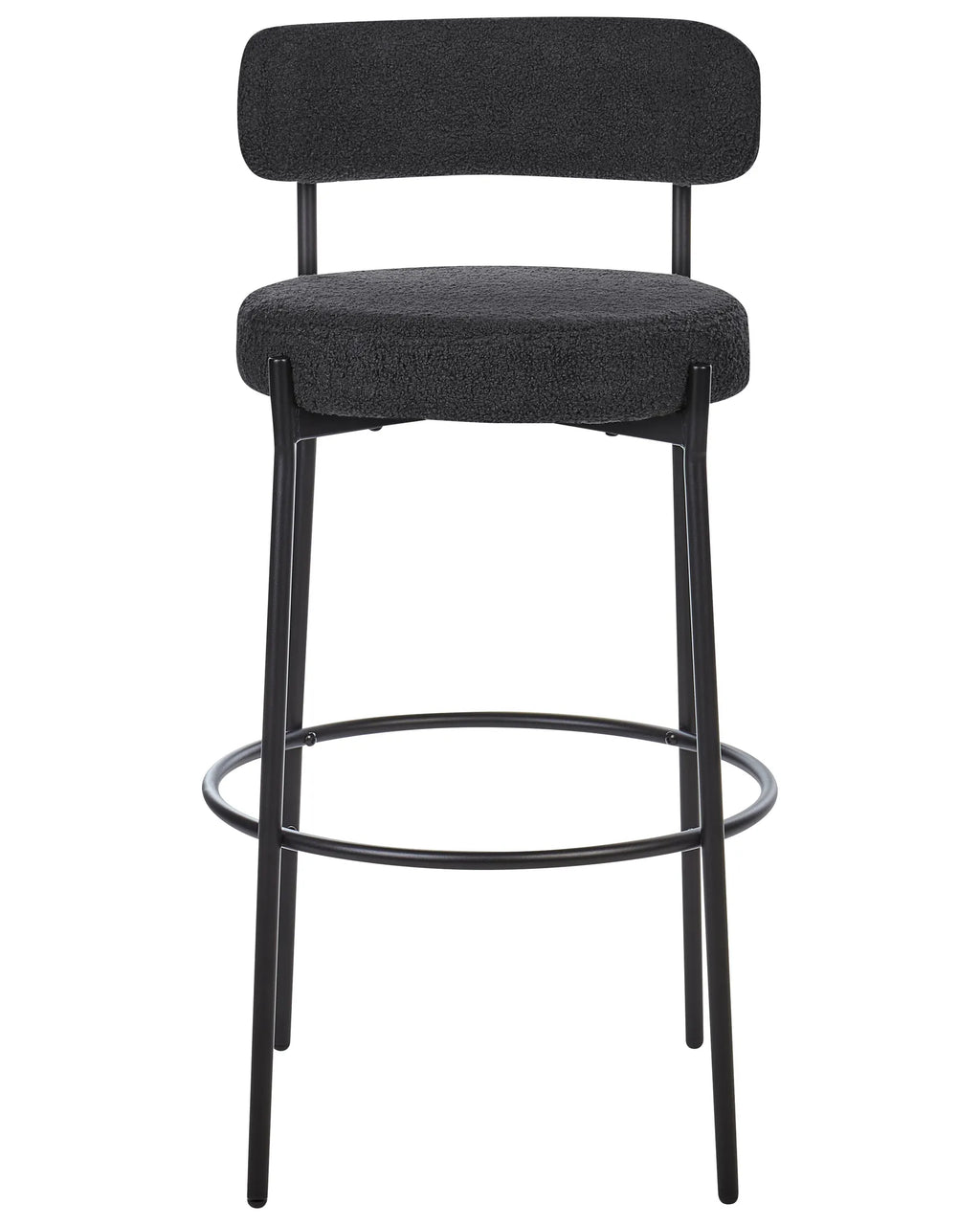 Set of 2 Bar Chairs ALLISON Boucle Black