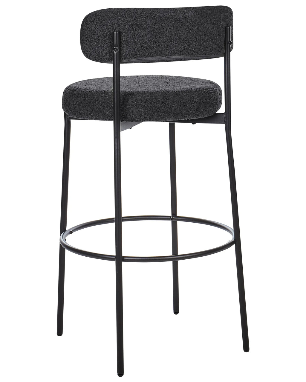 Set of 2 Bar Chairs ALLISON Boucle Black