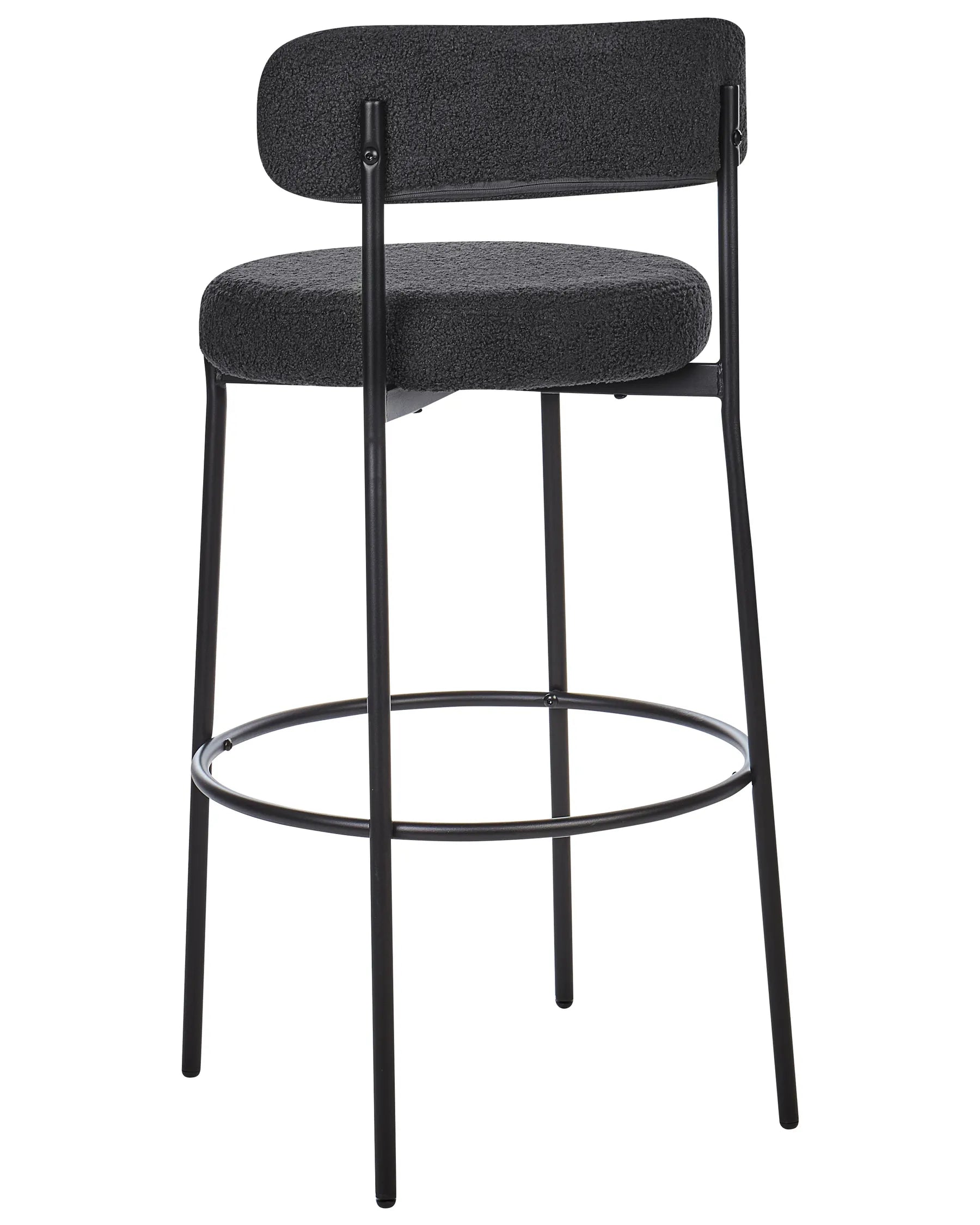 Set of 2 Bar Chairs ALLISON Boucle Black