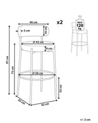 Set of 2 Bar Chairs ALLISON Boucle Black