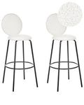 Set of 2 Bar Chairs EMERY Boucle White