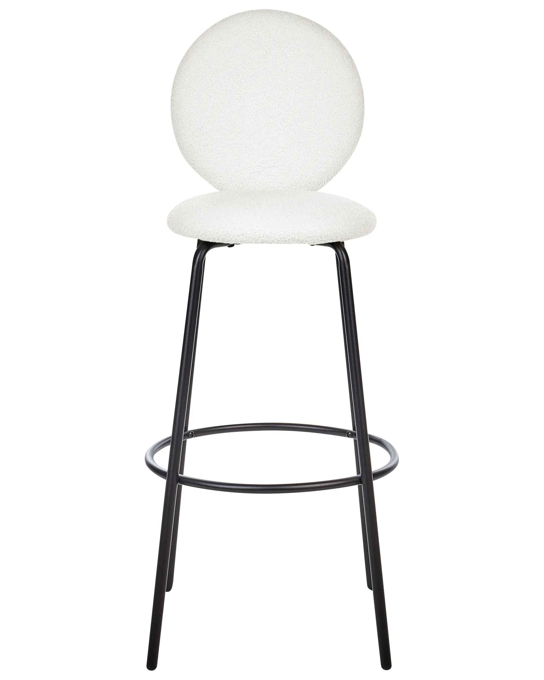 Set of 2 Bar Chairs EMERY Boucle White