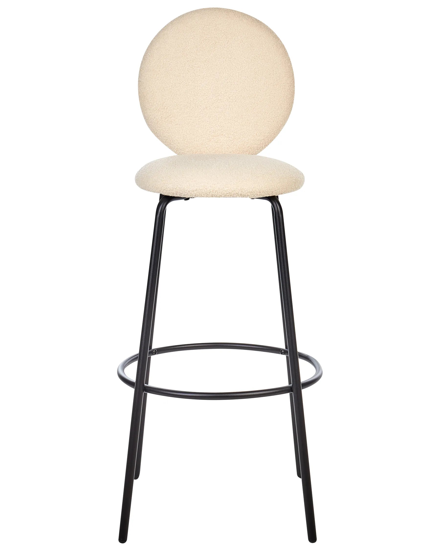 Set of 2 Bar Chairs EMERY Boucle Light Beige