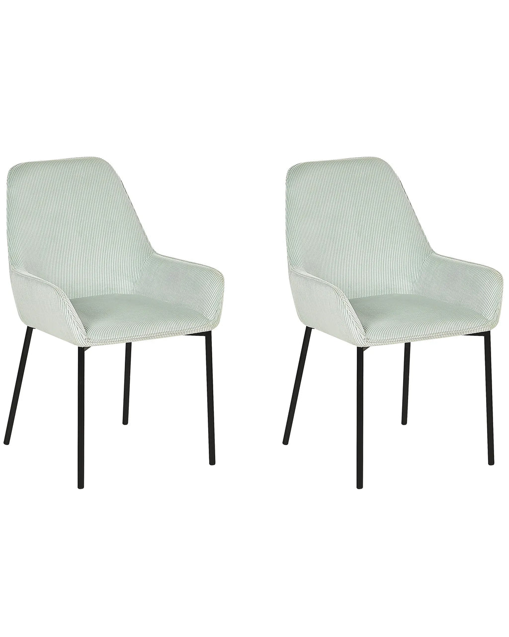 Set of 2 Dining Chairs Corduroy Mint Green