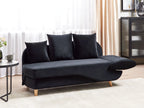 Right-Hand Chaise Lounge MERI Velvet Black with Storage