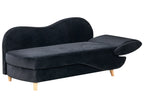 Right-Hand Chaise Lounge MERI Velvet Black with Storage