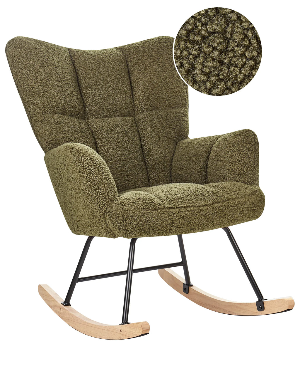 Rocking Chair OULU Boucle Dark Green