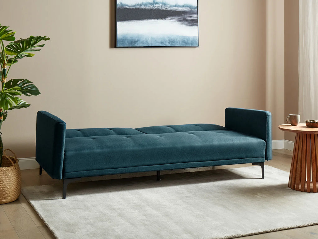 Sofa Bed 3 Seater LUCAN Fabric Blue