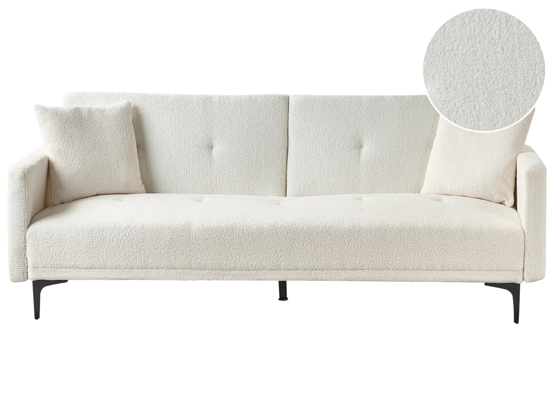 Sofa Bed 3 Seater LUCAN Boucle Off-White