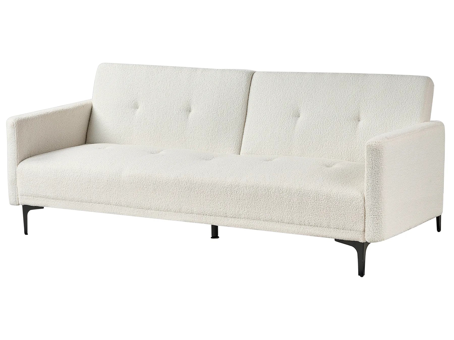 Sofa Bed 3 Seater LUCAN Boucle Off-White