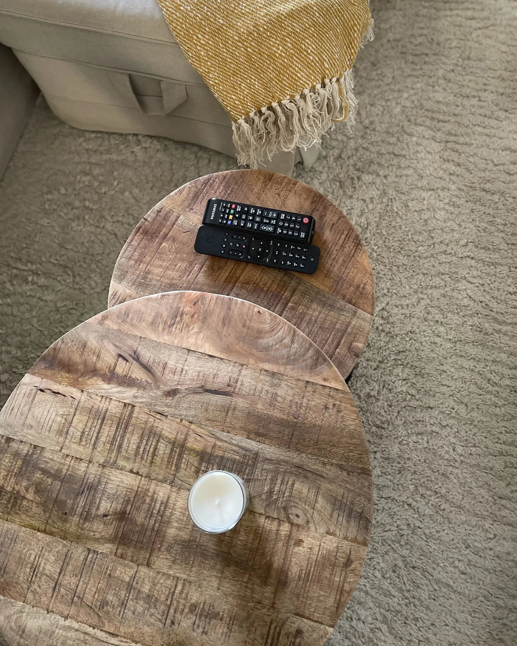 Set of 2 Coffee Tables CLATON Brown