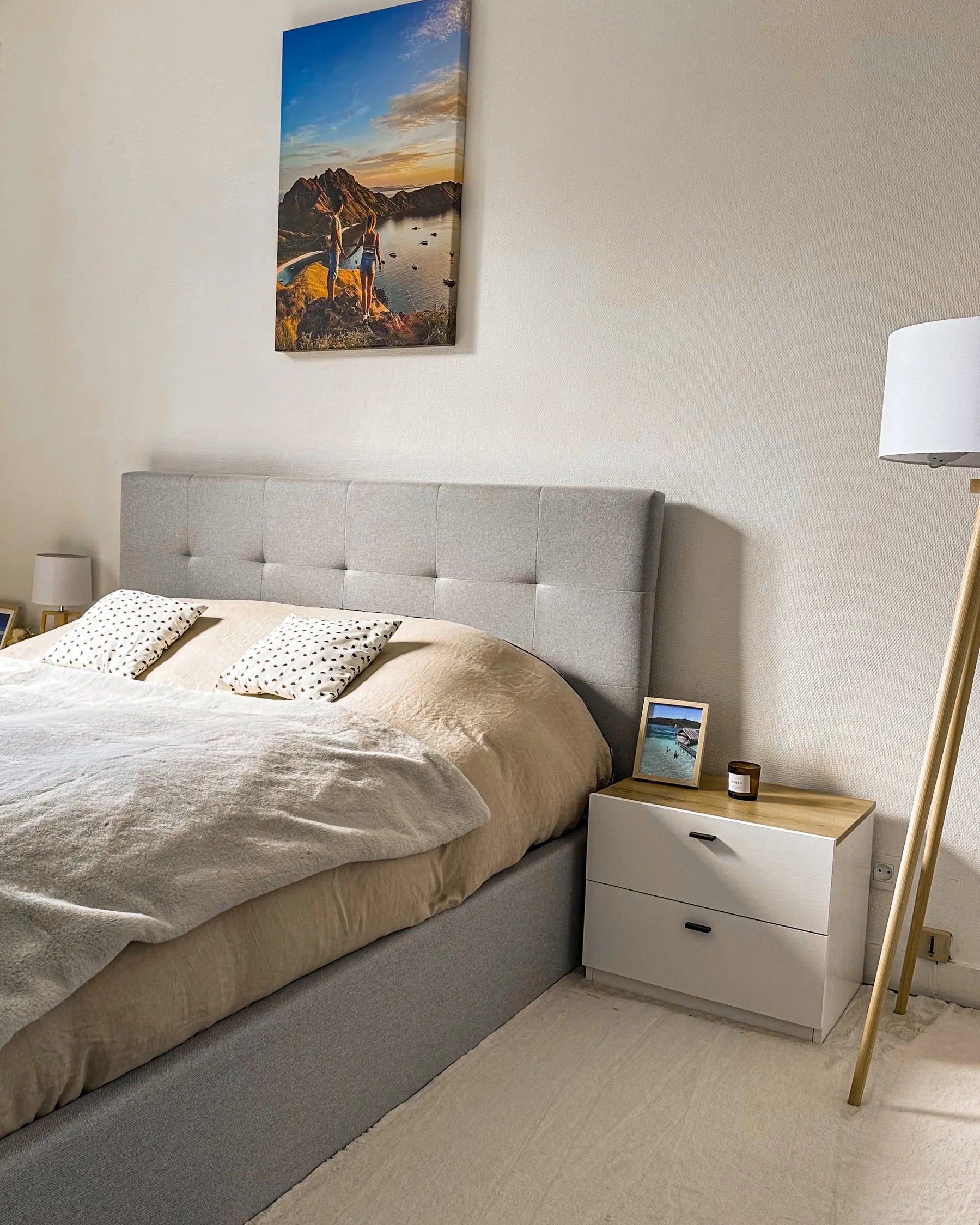 2 Drawer Bedside Table EDISON White