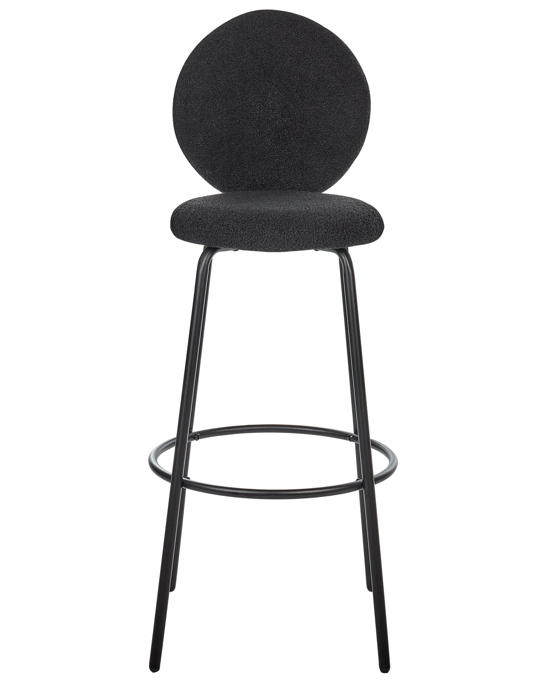 Set of 2 Bar Chairs EMERY Boucle Black