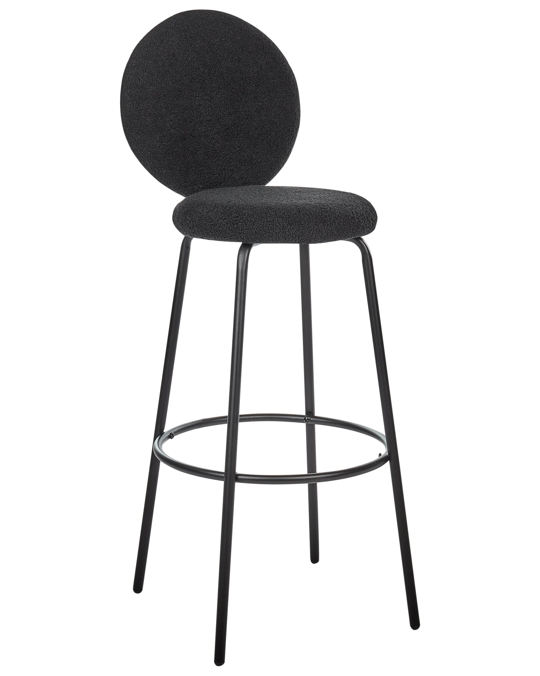 Set of 2 Bar Chairs EMERY Boucle Black