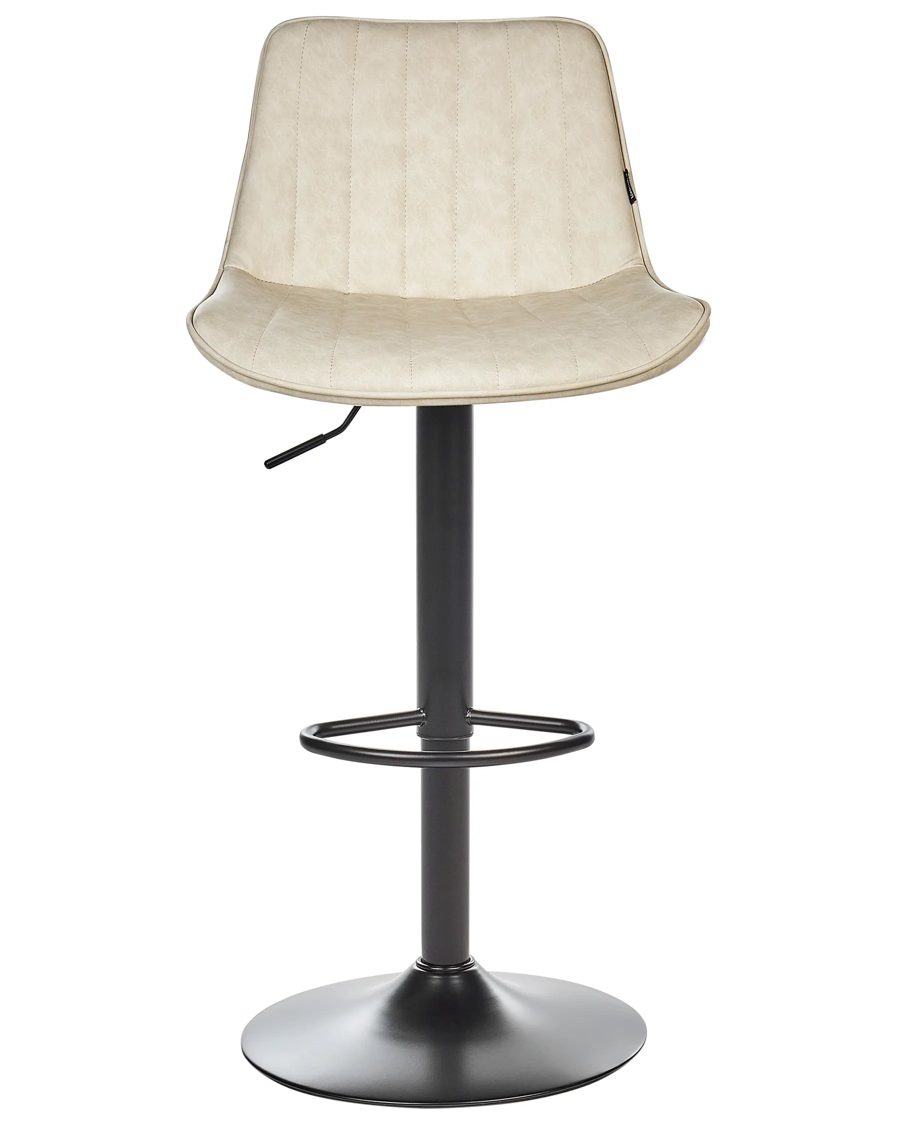 Set of 2 Bar Chairs DUBROVNIK Faux Leather Swivel Light Beige