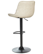 Set of 2 Bar Chairs DUBROVNIK Faux Leather Swivel Light Beige