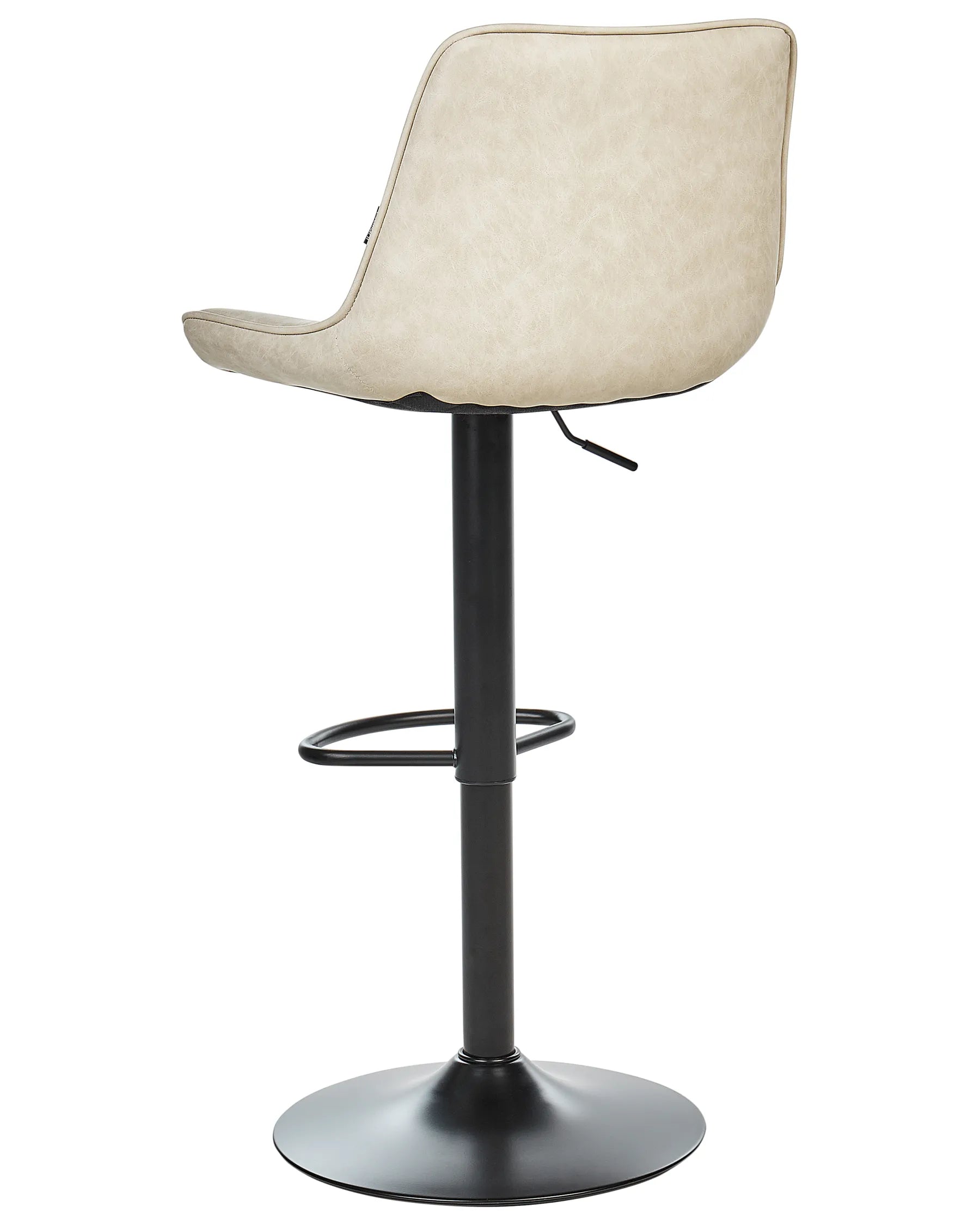 Set of 2 Bar Chairs DUBROVNIK Faux Leather Swivel Light Beige