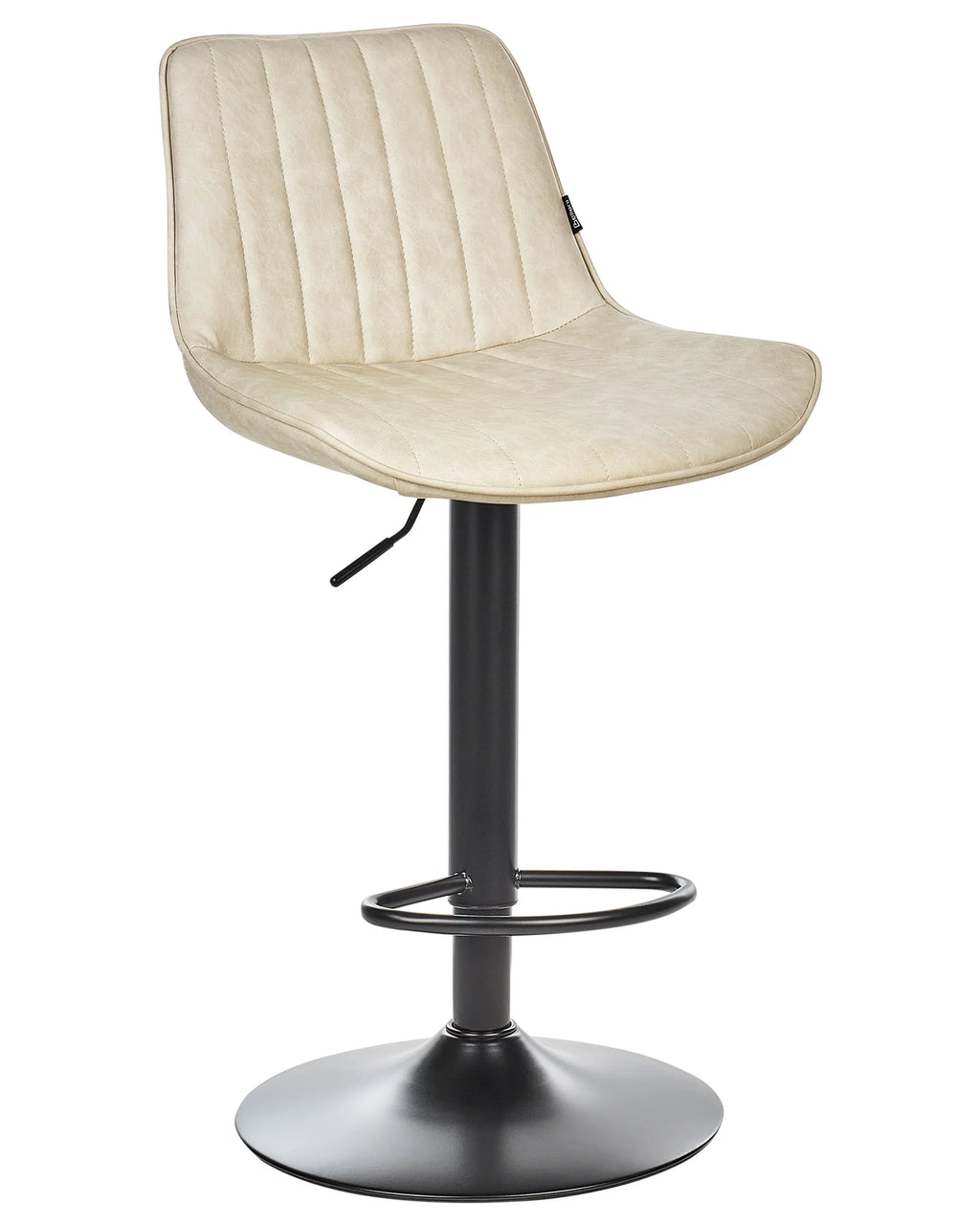 Set of 2 Bar Chairs DUBROVNIK Faux Leather Swivel Light Beige